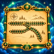 Last Junction app icon: a brass-framed map with a branching railway